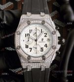 Knockoff Audemars Piguet Royal Oak Offshore Watch Iced Out White Face